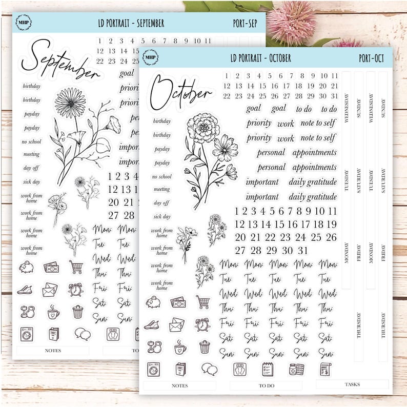 Minimalist Stickers for the Laurel Denise Scout Planner(formerly Portrait Planner). || LD-P image 6