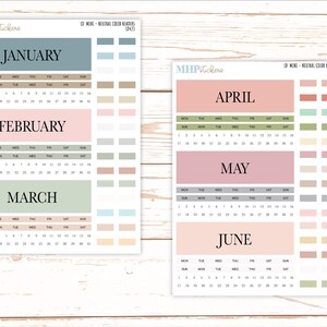 2025 Neutral Collection Monthly Headers Set for the Small Nancy & Anne ...