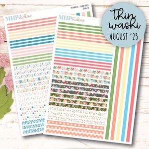 Washi fino para agendas Laurel Denise. Pegatinas para agendas AGOSTO 2025 // LD406