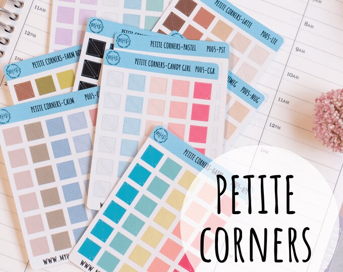 Petite Corner Stickers for Bullet Journals and Planners || P005
