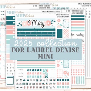 MAI 2025 Stickers pour agendas horizontaux et verticaux Laurel Denise MINI.  "Petites fleurs" || MNLF