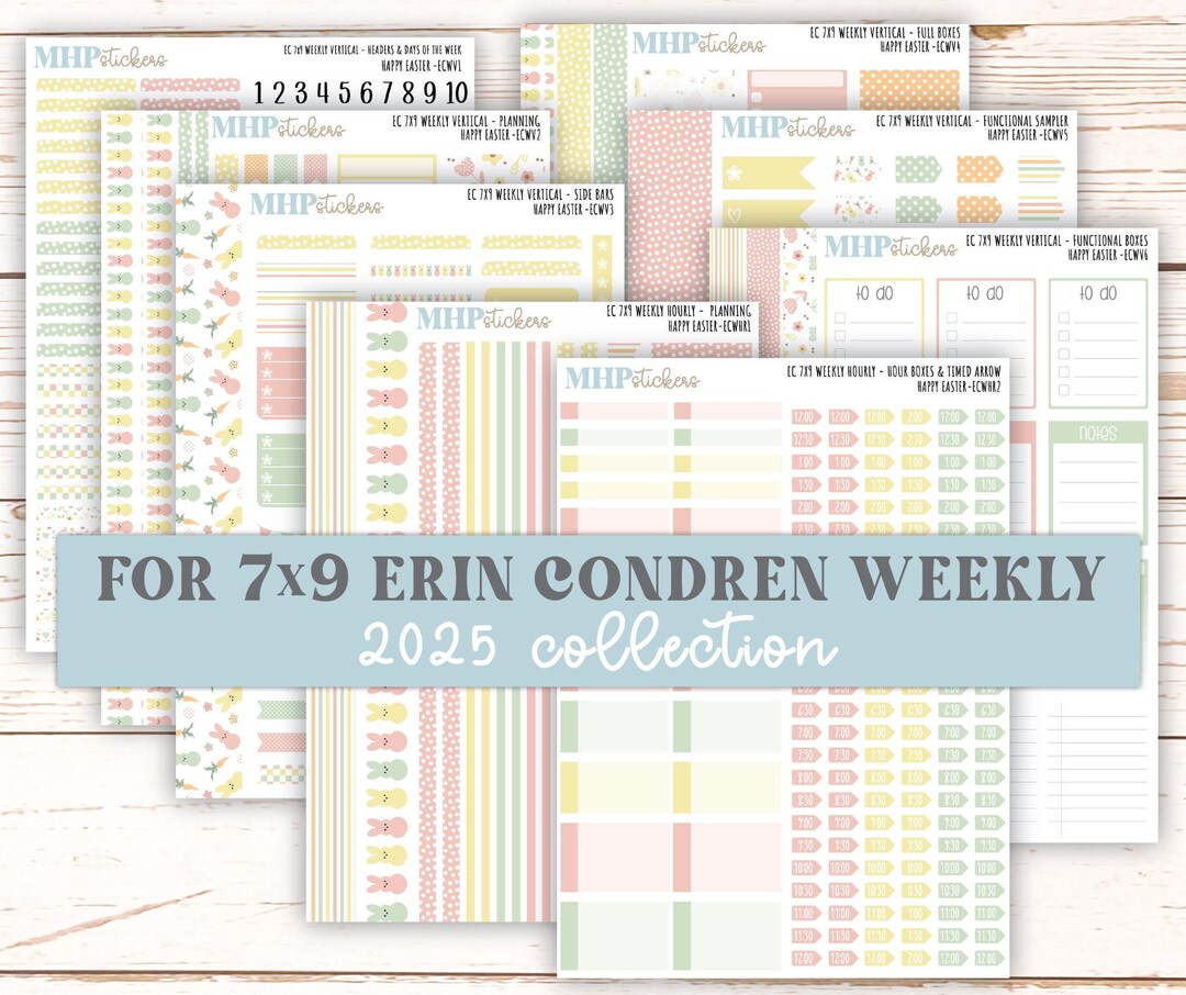 APRIL Weekly Planning Kits for 7x9 Erin Condren Planners. "happy Easter ...