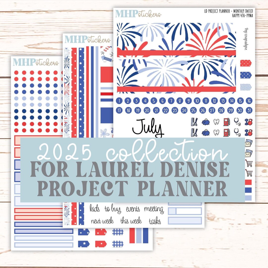 JULY Stickers for the Large Laurel Denise Rose Planner (formerly ...