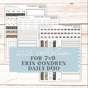 JANUARY Daily Duo Sticker Kit for 7x9 Erin Condren Planners. 2026 Collection "January Frost"  || ECDD