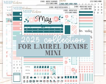 MAY 2025 Stickers for Small Horizontal & Vertical Laurel Denise Planners. (Formerly Mini Planner)  "Little Flowers"  || MNLF