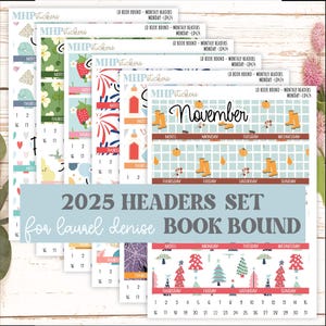 2025 Monthly Headers Set for the Mae & Kristy Laurel Denise Planner (Formerly Book Bound Planner - Amanda's Collab) || LD424