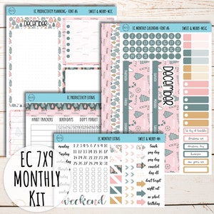 Erin Condren 7x9 maandelijkse kit. DECEMBER "Lief en vrolijk" || SM-M
