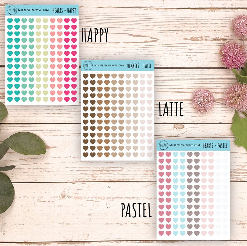 Mini Heart Sticker for College Planner School Planner Bullet - Etsy