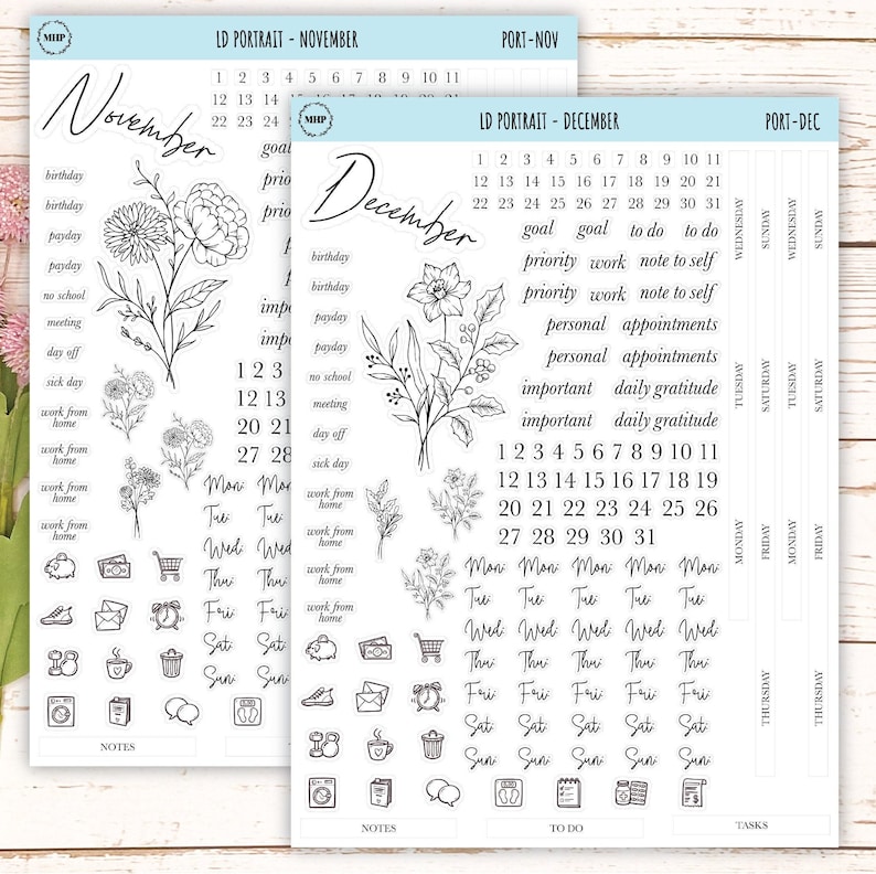 Minimalist Stickers for the Laurel Denise Scout Planner(formerly Portrait Planner). || LD-P image 7