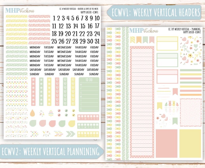 APRIL Weekly Planning Kits for 7x9 Erin Condren Planners. "happy Easter ...