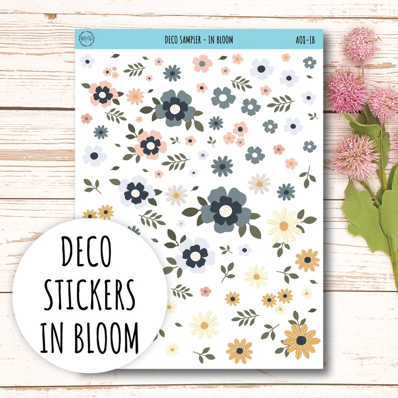 Decorative Planner Stickers "in Bloom" || AO-IB - Etsy