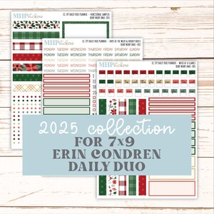 DECEMBER Daily Duo Sticker Kit for 7x9 Erin Condren Planners. "Berry Merry Xmas"  || ECDD