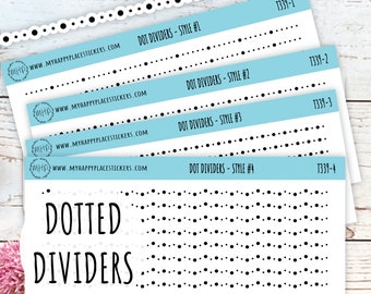 Dotted Divider Stickers. Decorative Sticker for Planners || T339