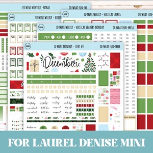 DECEMBER-stickers voor MINI horizontale en verticale Laurel Denise-planners.  "Oh wat leuk" || MOWF