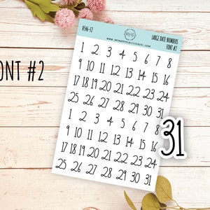 Sticker Set of Large Date Number Stickers for Planners, Organizers and Bullet Journals S06 image 3