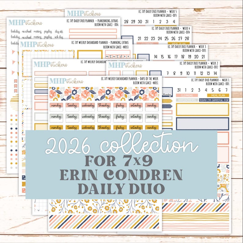 JULY Daily Duo Sticker Kit for 7x9 Erin Condren Planners. 2026 ...