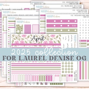 APRIL 2025 Stickers voor originele grootte horizontale en verticale Laurel Denise planners... "Flower Field" || OGFF