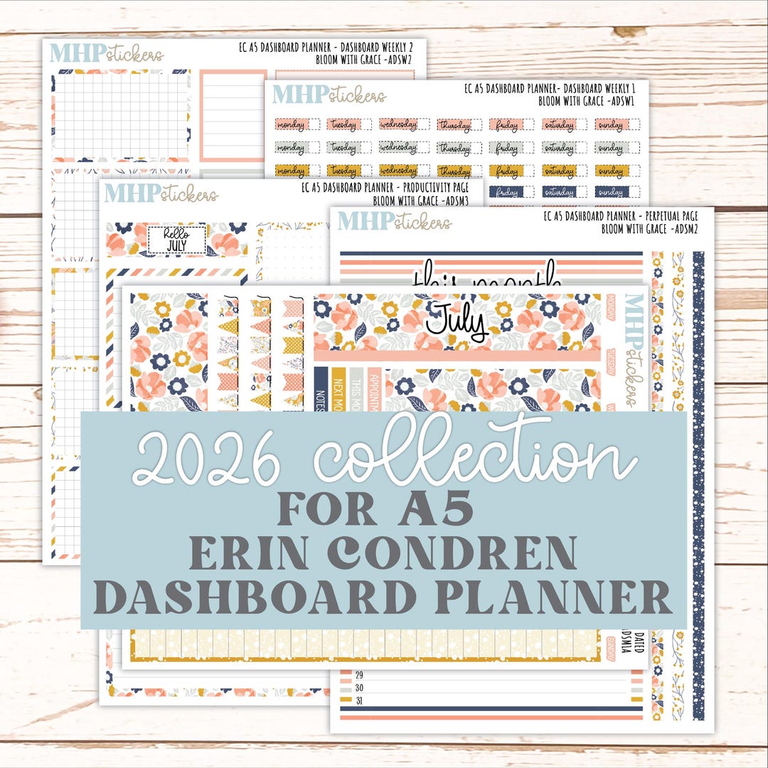 JULY Monthly Kit for A5 Erin Condren Dashboard Planners. 2026 ...