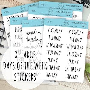 Large Clear Days of the Week Stickers