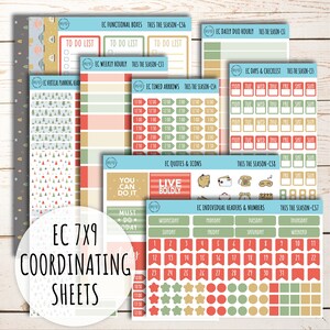 Erin Condren 7x9 coördinerende planner stickervellen. DECEMBER "Dit is het seizoen". Extra stickervellen || TS-CS