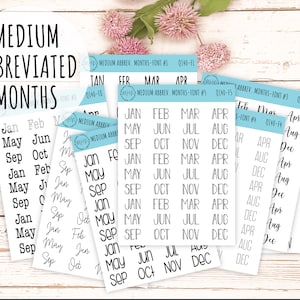 Medium Abbreviated Month Stickers for Bullet Journals and Planners || Q140