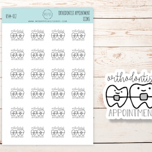 ORTHODONTIST APPOINTMENT / BRACES Icon. Planner Stickers || H544-012