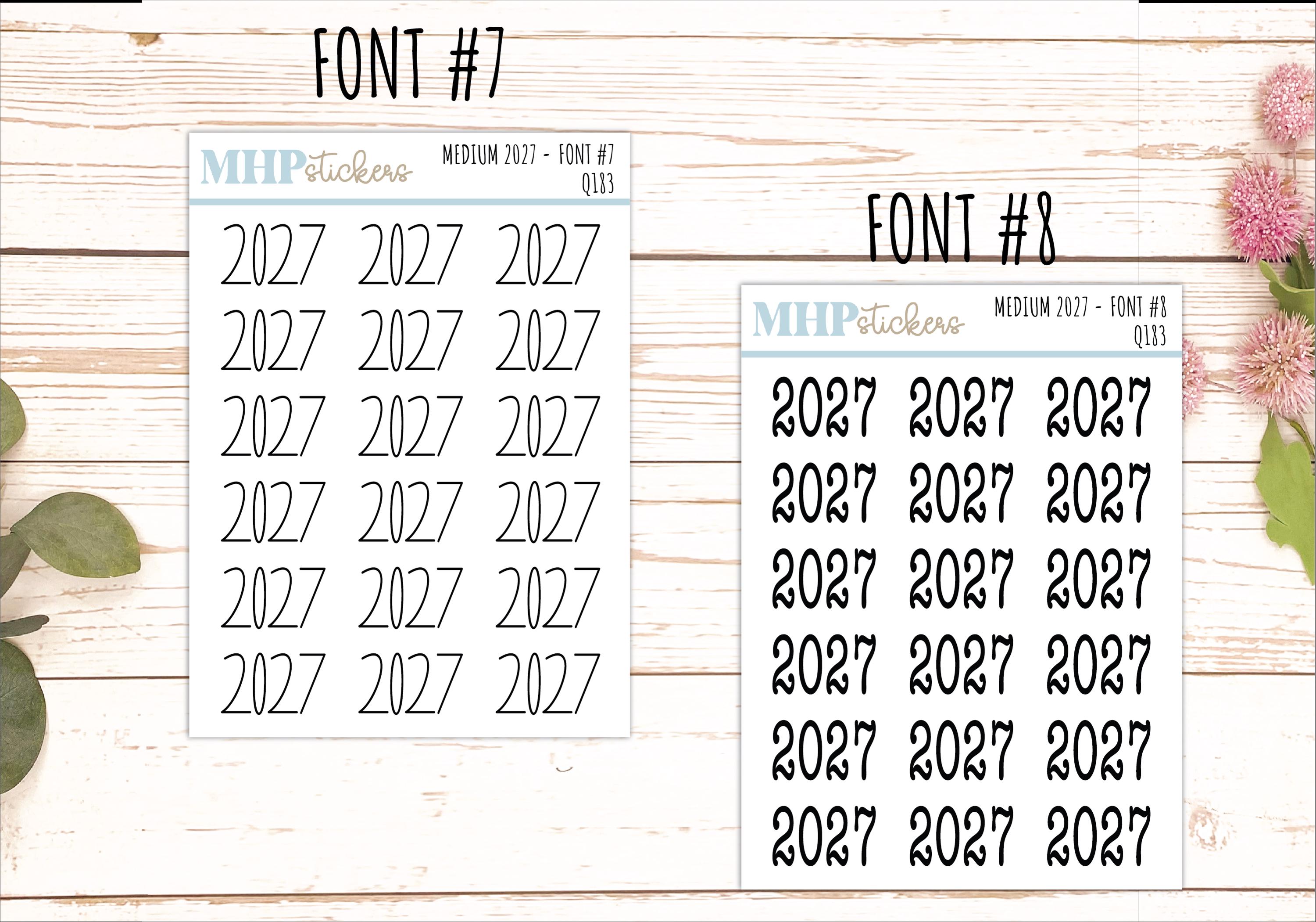 2027 Medium Year Stickers for Planners || Q183 - Etsy