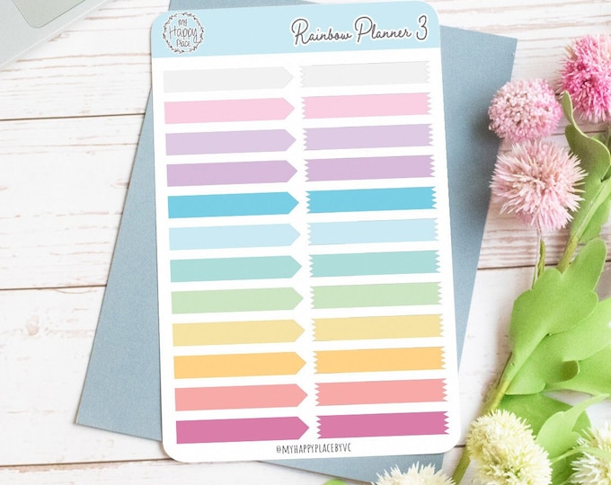 Rainbow Planner Stickers for Bullet Journals, College Planner, Scrapbooking, and Teacher Planner || H510 - 3