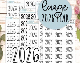 2026 Large Year Stickers for Planners. || H589