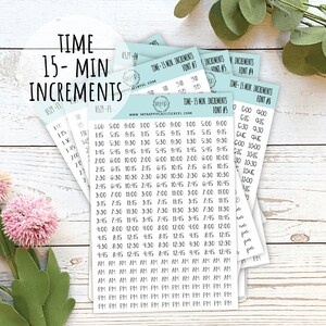 UREN- 15 Min. Increment-stickers voor planners, organisatoren en bullet journals. Collegeplanner. 8 lettertypen om uit te kiezen || H529