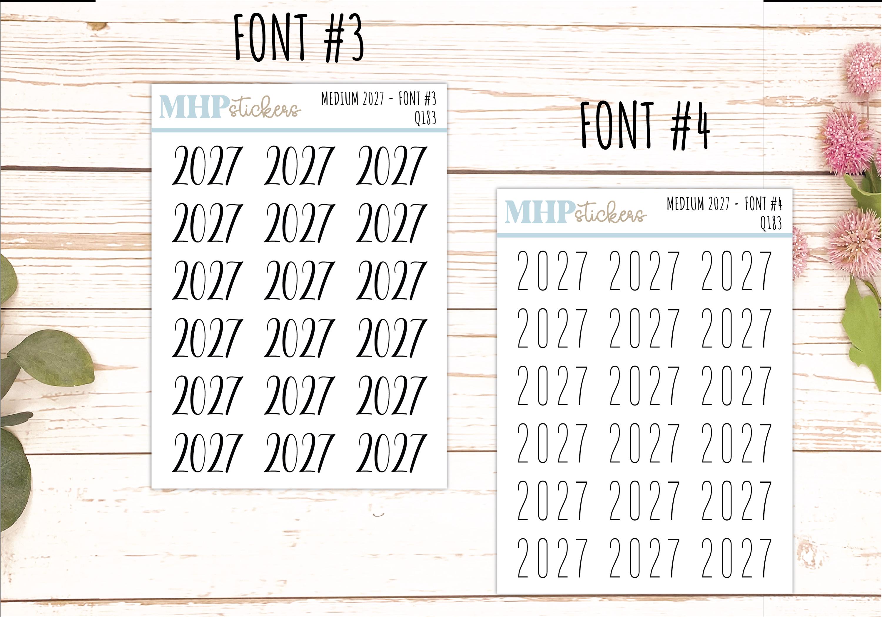 2027 Medium Year Stickers for Planners || Q183 - Etsy