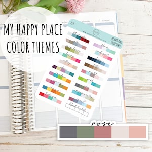 Kleurenthema's voor My Happy Place-stickers. Kleurenkaarten || H574