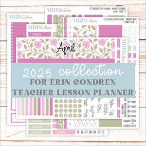 APRIL Stickers for EC Teacher Lesson Planner. 2025 Collection  &quot;Flower Field&quot;  || ECT
