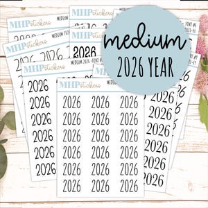 2026 Medium Year Stickers for Planners || Q181