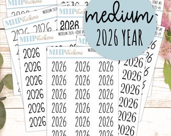 2026 Medium Year Stickers for Planners || Q181