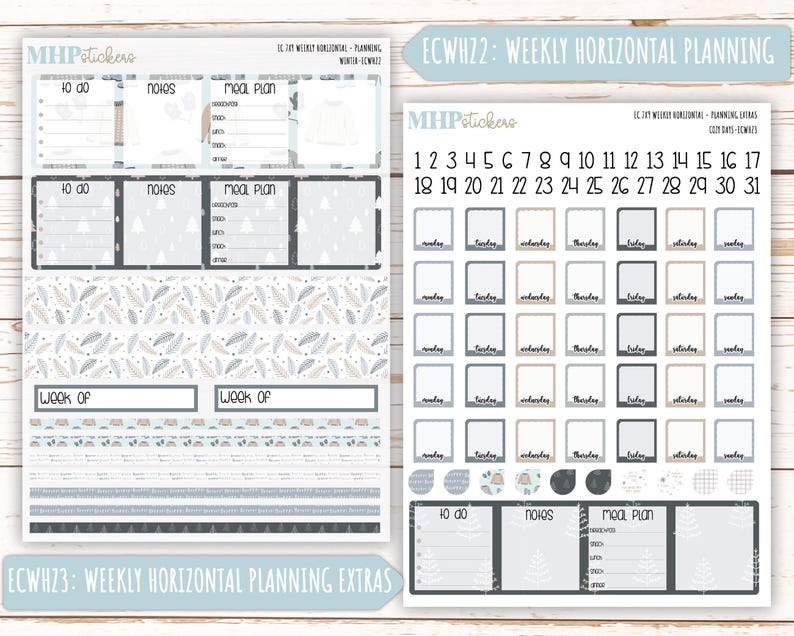 JANUARY Weekly Planning Kits for 7x9 Erin Condren Planners. "winter ...