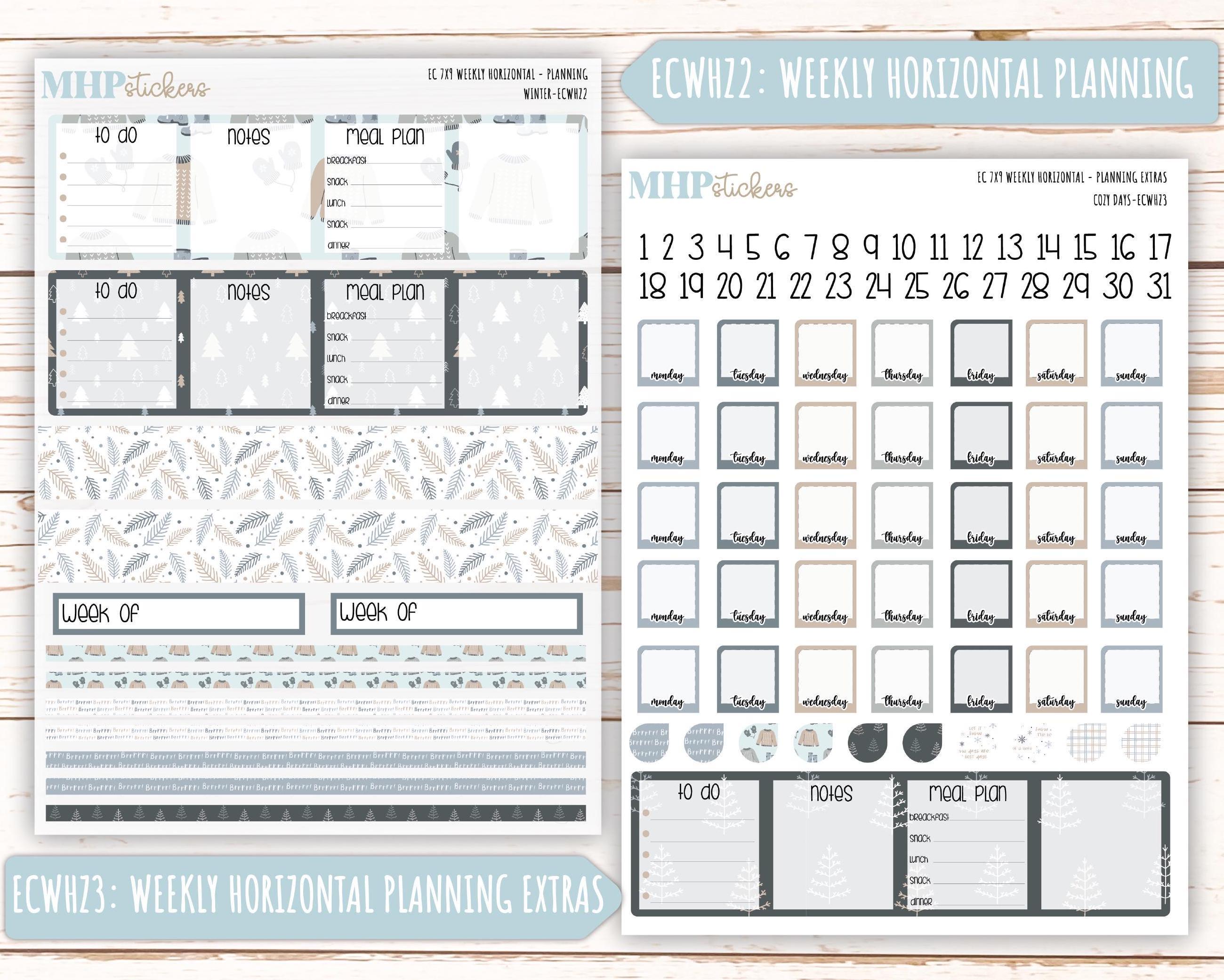 JANUARY Weekly Planning Kits for 7x9 Erin Condren Planners. "winter ...