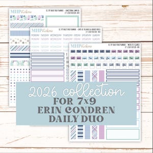 JANUARY Daily Duo Sticker Kit for 7x9 Erin Condren Planners. 2026 Collection "It's Cold Outside"  || ECDD