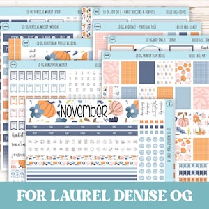 NOVEMBER Stickers for the Large Nancy & Anne Laurel Denise Planner. (Formerly Original or Standar Size) "Hello Fall"  || OGHF