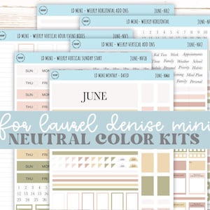 JUNE Neutral Color Stickers for small Laurel Denise Planners || NJUN
