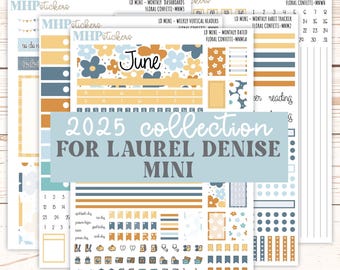 JUNE 2025 Stickers for Small Horizontal & Vertical Laurel Denise Planners. (Formerly Mini Planner)  "Floral Confetti"  || MNFC