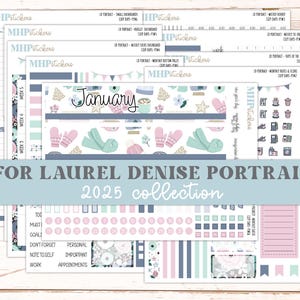 GENNAIO 2025 Adesivi per i planner ritratti di Laurel Denise. "Cozy Days" // PTCD