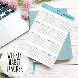 Weekly Habit Tracker Stickers for Bullet Journals and Planners || F737