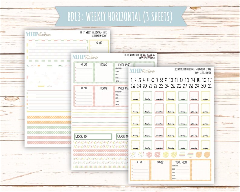 APRIL Weekly Planning Kits for 7x9 Erin Condren Planners. "happy Easter ...