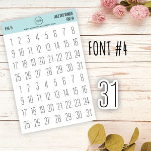 Sticker Set of Large Date Number Stickers for Planners, Organizers and Bullet Journals S06 image 5