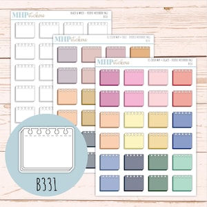 Anteckningsbokssidor, klotter, planeringsklistermärken. EC Color Way || B331