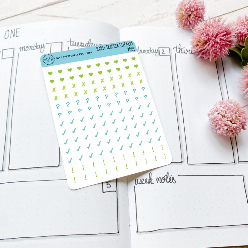 Mini Stickers for Monthly Habit Tracker Calendars. College Planner ...