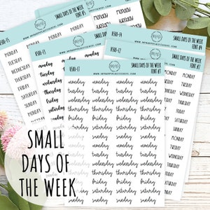 Small Days of the Week Sticker for Planners, Organizers and Bullet Journals.  || H500