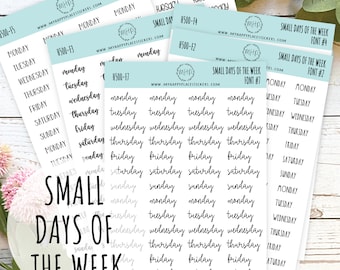 Small Days of the Week Sticker for Planners, Organizers and Bullet Journals.  || H500