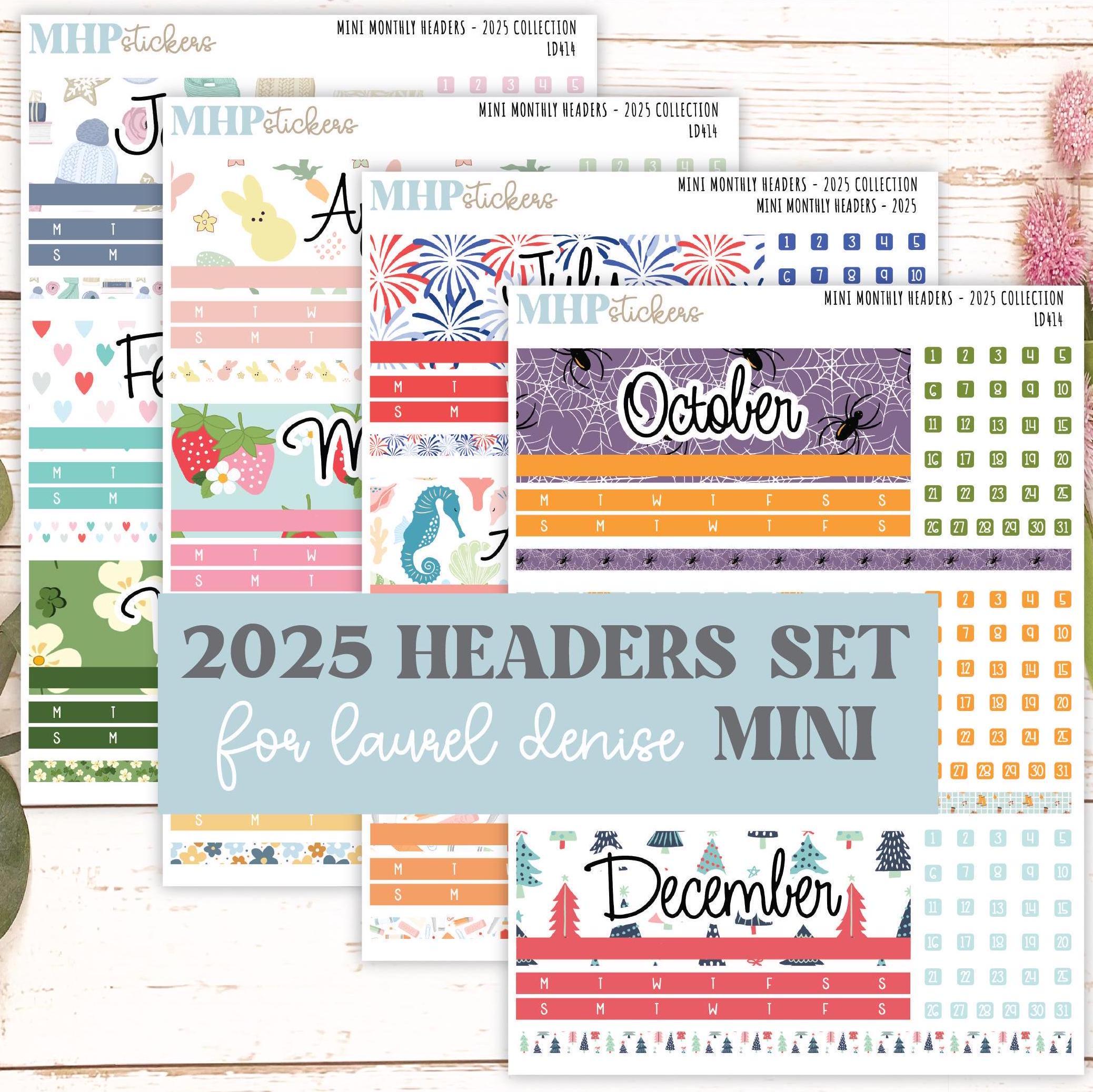 2025 Monthly Headers Set for the Small Nancy & Anne Laurel Denise ...